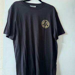 Versace Black Tee with Gold Logo